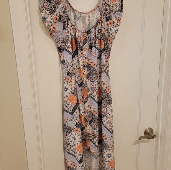 No Boundaries Dresses & Skirts - No Boundaries High Low Dress - Black, Orange, White